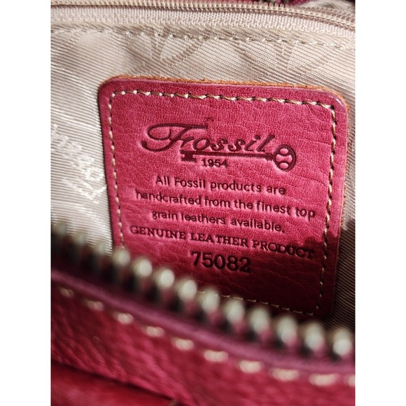 Fossil Buttery Soft Leather Crossbody Bag Multiple Pockets Dark Red/Burgundy - Picture 6 of 6